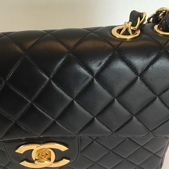 CHANEL XL 24K Gold Plated Single Flap Bag Lambskin - Picture 8 of 10